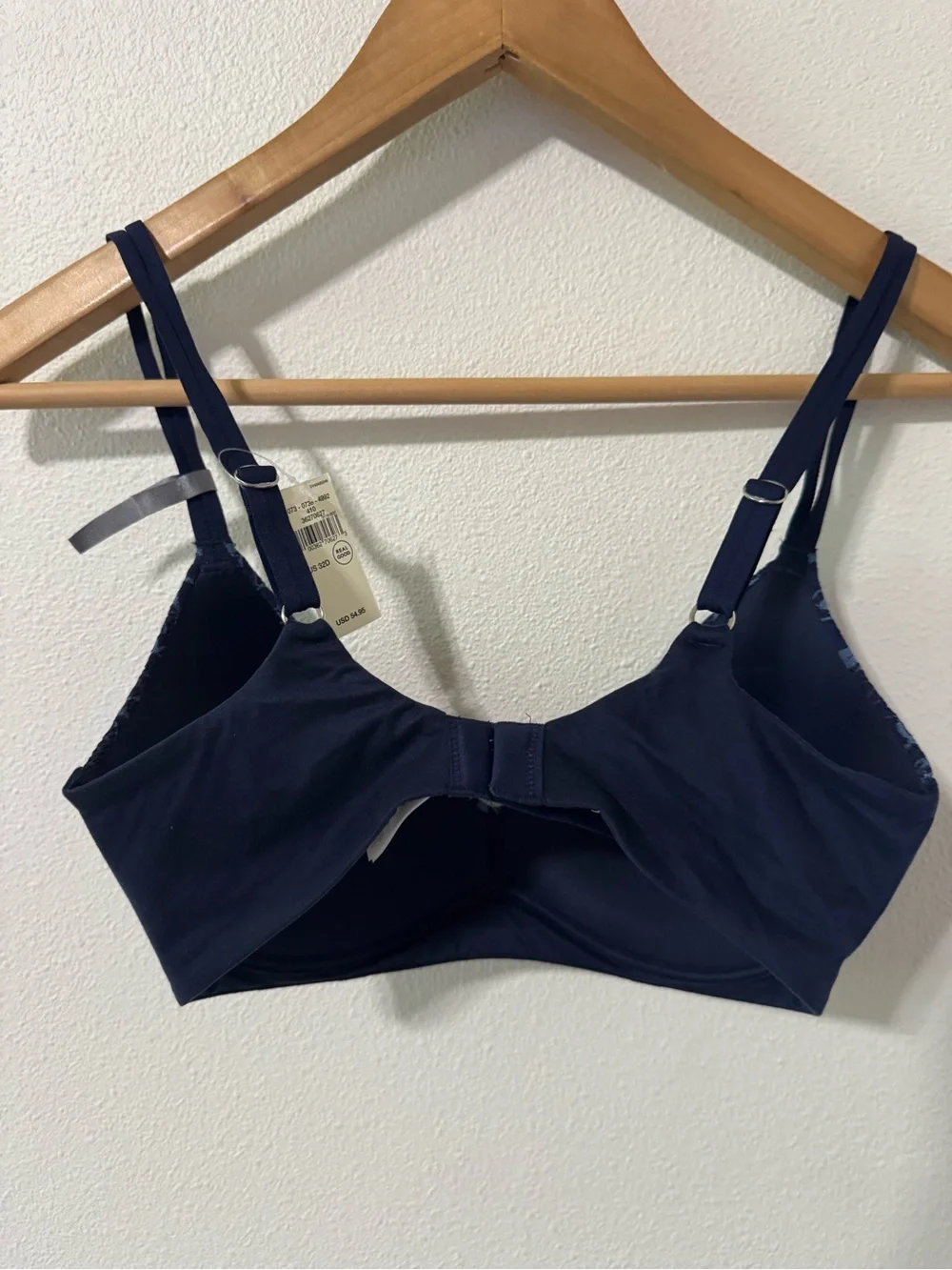 Aerie Real Sunnie Wireless Push Up Blossom Lace Navy Rear Hook NWT-32D